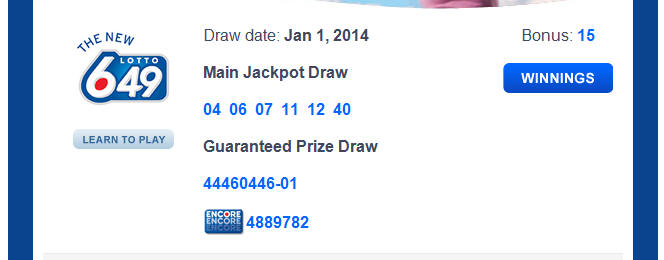 Winning Numbers > Draw Date 2014-01-01